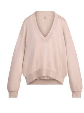 Skims Oversized V Neck Boyfriend Fleece Pullover